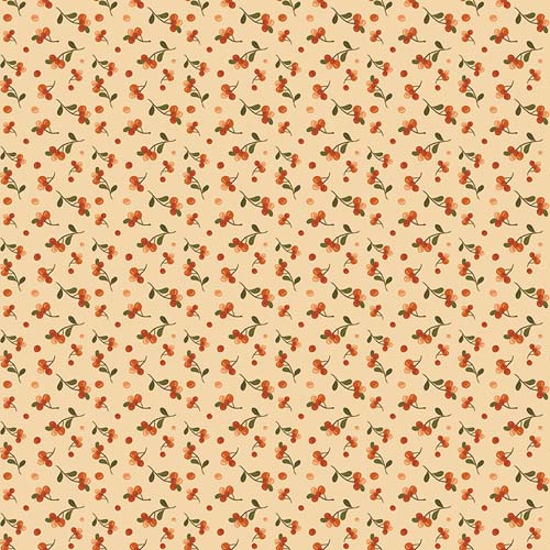 The Awe of Autumn -Bittersweet -  Latte -  small orange berries on lt tan