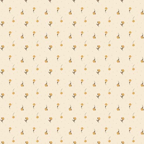 The Awe of Autumn - Flower Toss - Cream -small tossed flowers on cream