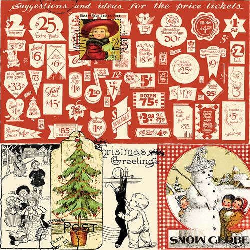 Classic Christmas - ChristmasCollage - Parchment - cards, music, price tags