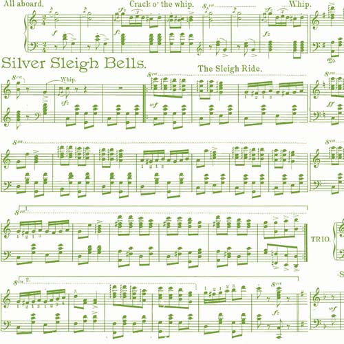 Classic Christmas - Sheet Music - White - green music on white