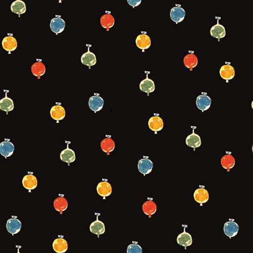 Classic Christmas - Ornaments- Black - small multicolored ornaments on black