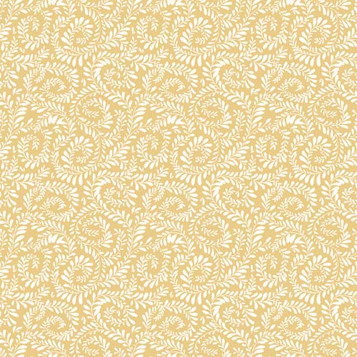 Sunflower Whispers - Ferns - Yellow - curled cream ferns on yellow