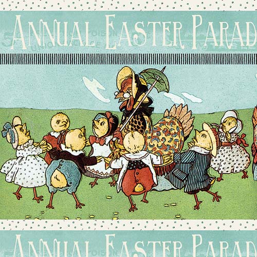 Egg Hunt - Border Stripe - Multi - Hens & chicks border stripe
