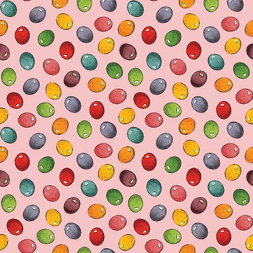 Egg Hunt - Jelly Beans - Pink - tossed jelly beans on pink