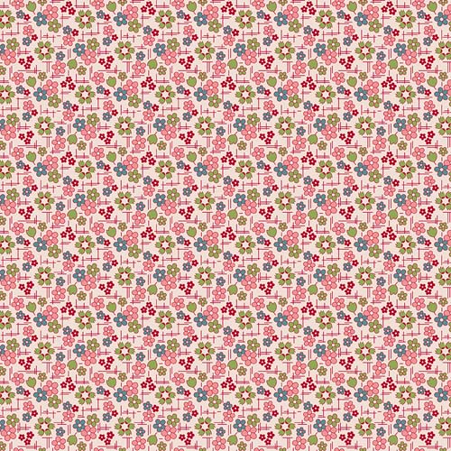 Farmer's Daughter - Daisy - Coral - small pink & red floral  - Lori Holt