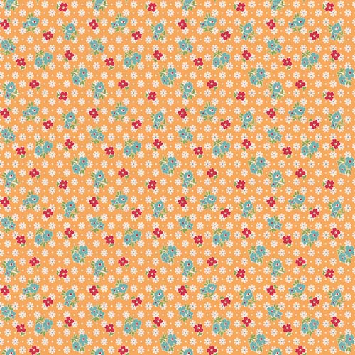 Farmer's Daughter - Feedsack -Marigold - flowers & dots on yellow - Lori Holt