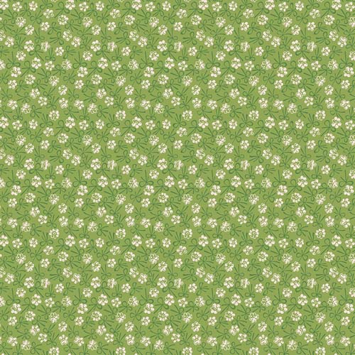 Farmer's Daughter - Bonnet -Thyme - small cream floral on green - Lori Holt