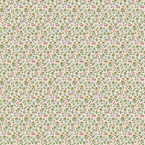 Farmer's Daughter - Floral - Sage - small green & blue floral - Lori Holt