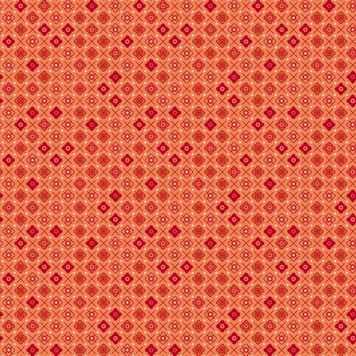 Farmer's Daughter - Flower Patch - Squash - red & orange flower grid - Lori Holt