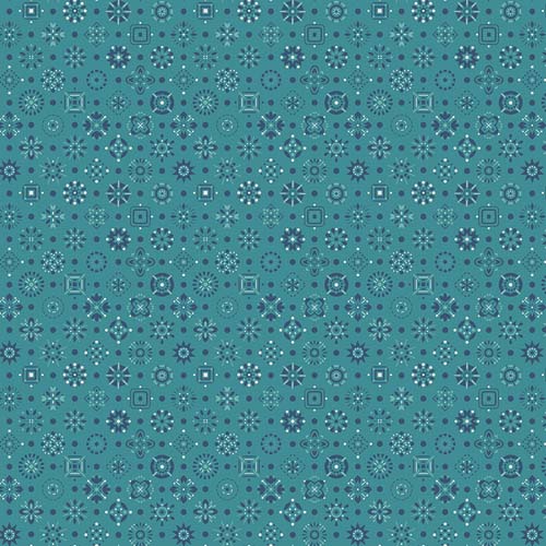 Farmer's Daughter - Handmade -Raindrop - small teal geometric designs -Lori Holt