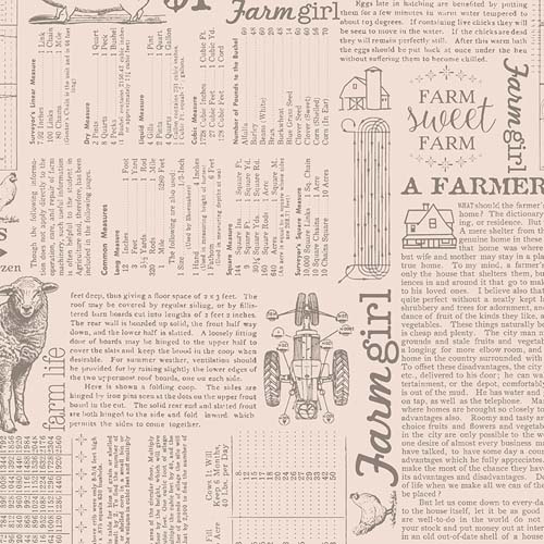 Farmer's Daughter - Farm Life Background -Rustic- gray text on cream- Lori Holt