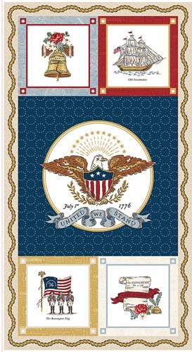 Independence - 2/3yd. PANEL -  large eagle patch and 4 smaller patches (143)