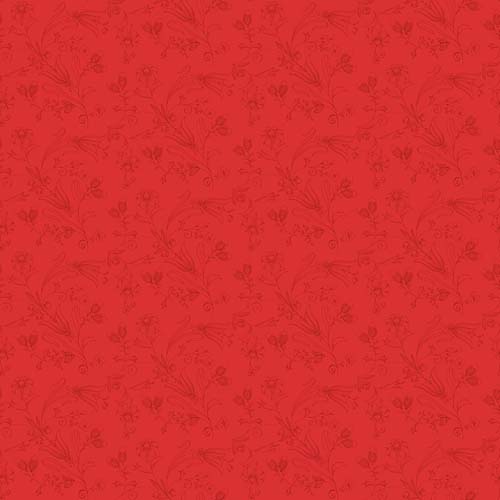 Sew America - Flower Vines - Red - tone on tone red flowers & vines