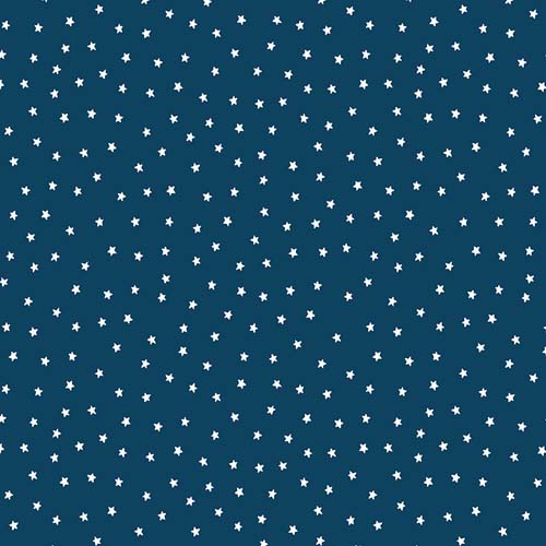 Sew America - Star Toss - Blue - white stars tossed on blue