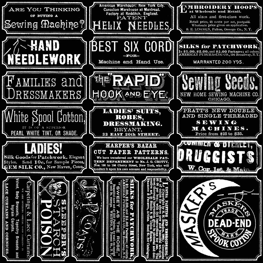 Scary Scraps by J. Wecker Frisch - Scary Sew Labels - Black