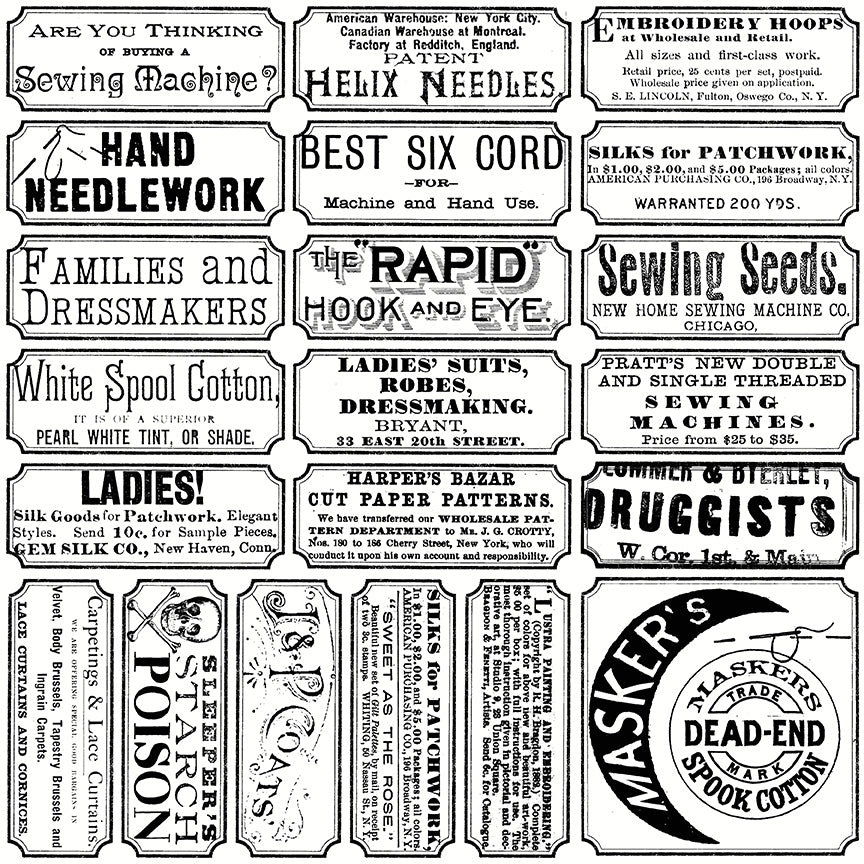 Scary Scraps by J. Wecker Frisch - Scary Sew Labels - White