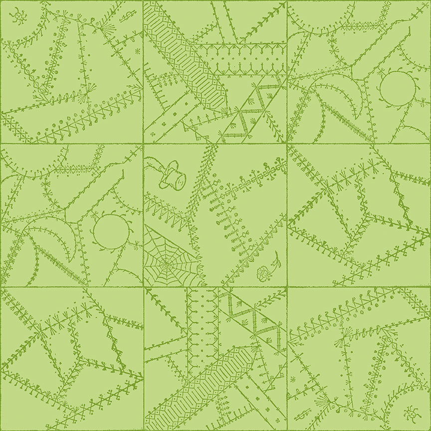 Scary Scraps by J. Wecker Frisch  - Crazy Patchwork - Green