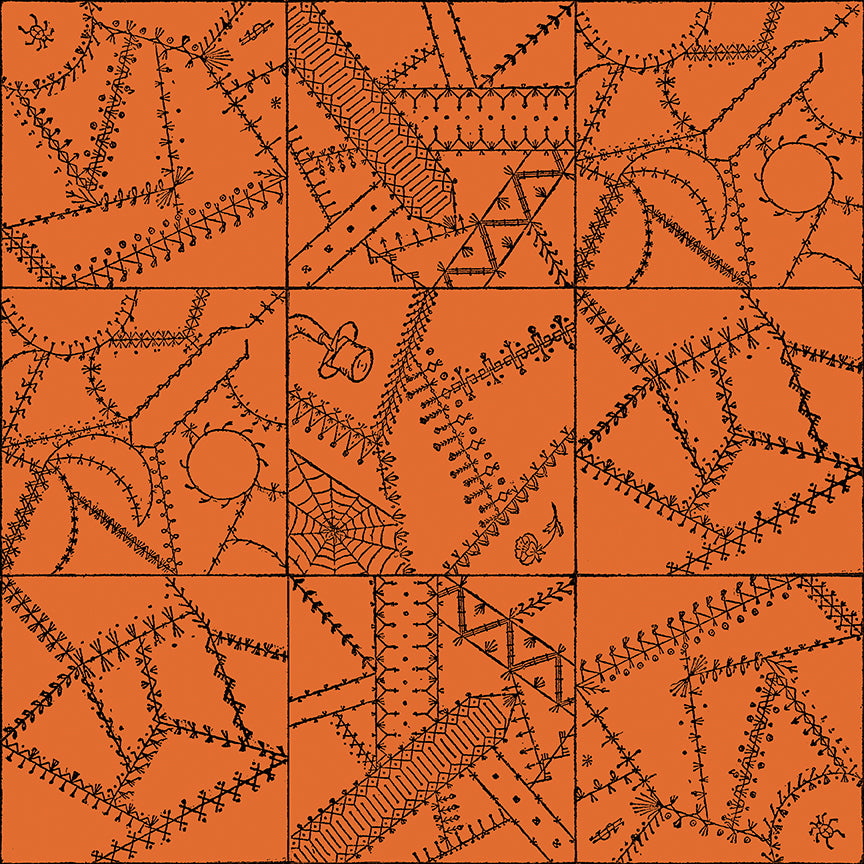 Scary Scraps by J. Wecker Frisch - Crazy Patchwork - Orange