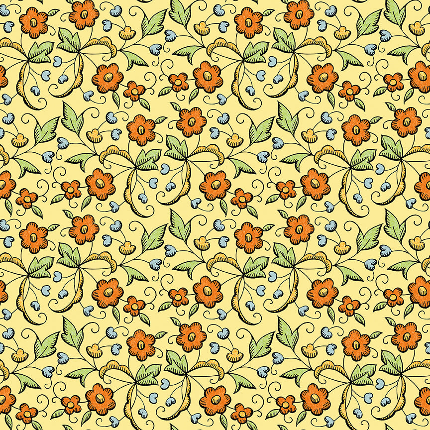Scary Scraps by J. Wecker Frisch - Fall Floral - Yellow