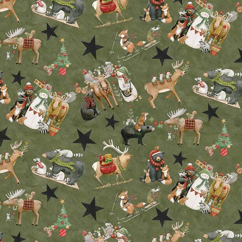 Northern Christmas - Forest Animals - Green