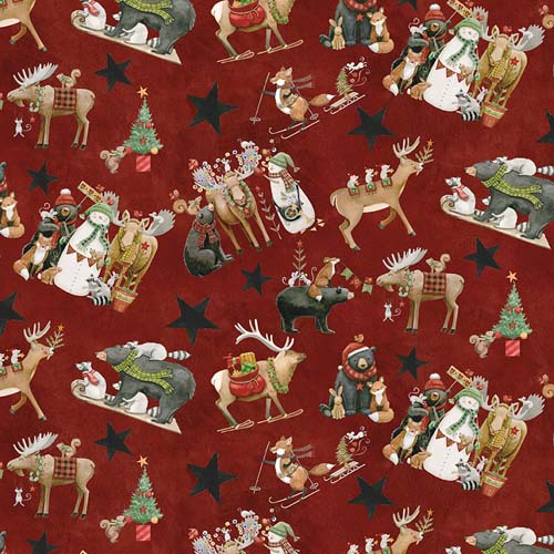 Northern Christmas - Forest Animals - Red