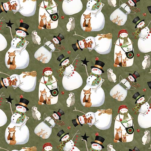 Northern Christmas - Snowmen -Green