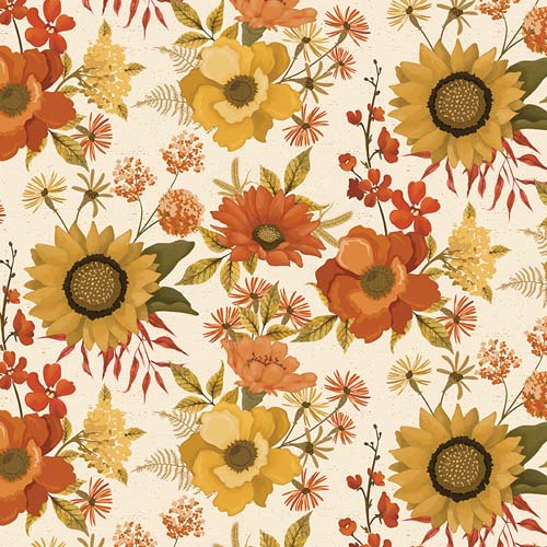 Bountiful - Fall Floral - Cream