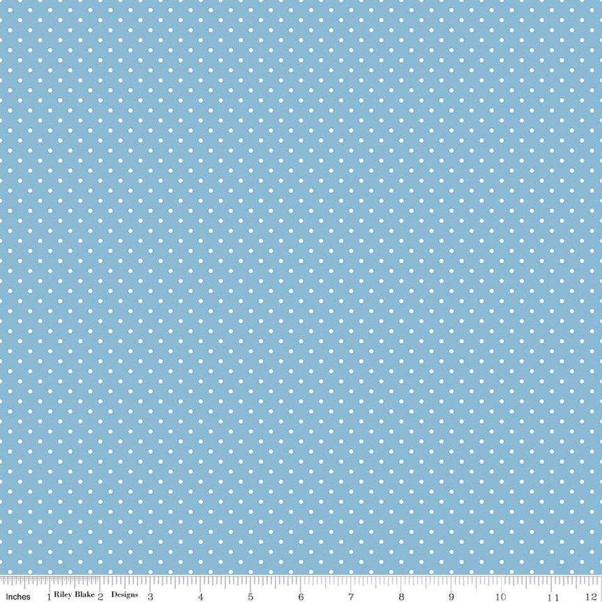 Swiss Dot - Celestial - White dot on blue