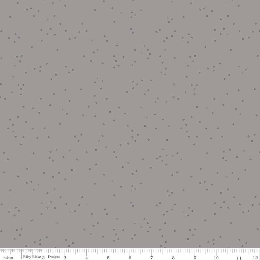Blossoms - Tone-on-Tone Gray - dk gray confetti blossoms on light gray