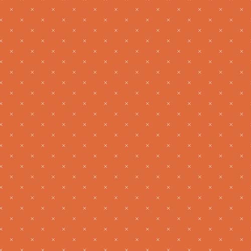 Bee Cross Stitch in Color - Autumn - tiny cream x's on orange