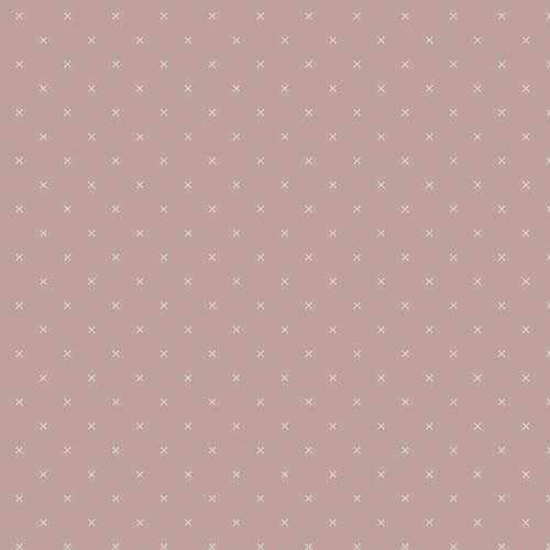 Bee Cross Stitch in Color - Pewter - tiny cream x's on lt taupe