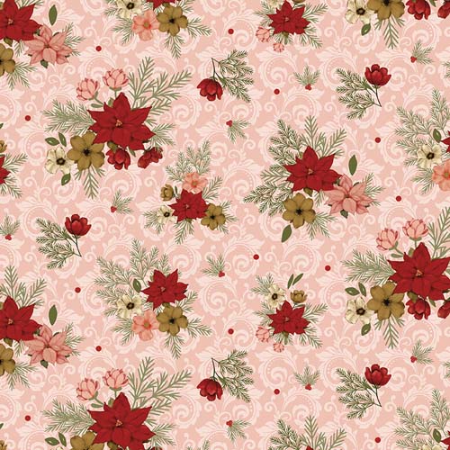 Christmas Greetings - Floral -Pink