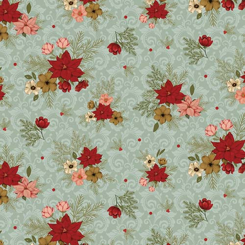 Christmas Greetings - Floral - Sage