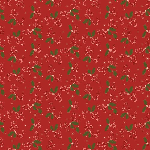 Christmas Greetings - Holly -Red