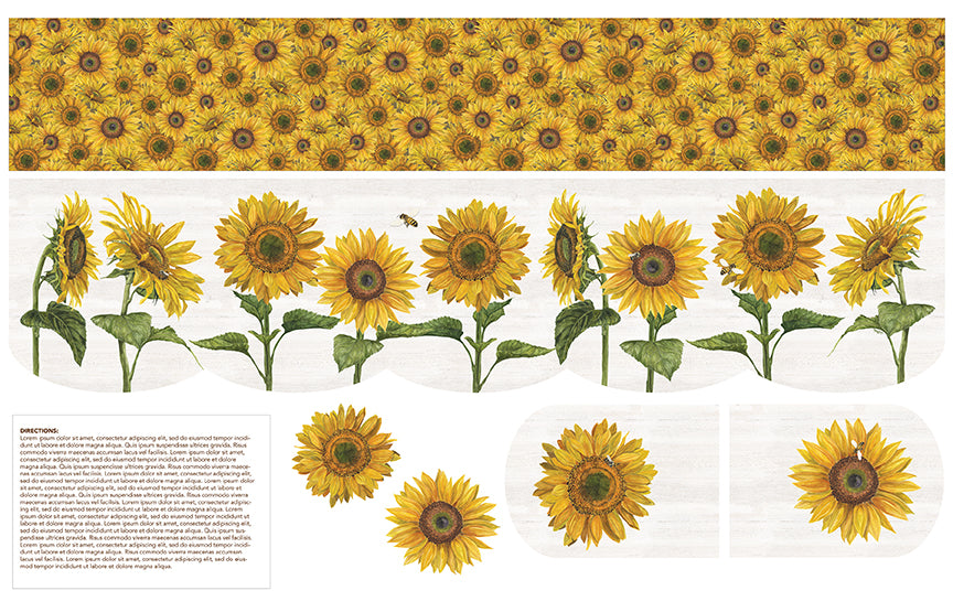 Riley Blake Designs - Mantel Runner of the Month - September - Sunflowers PANEL 36x56