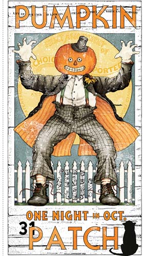 Pumpkin Patch Pumpkin Poster - Main PANEL 24in. - Costumed pumpkin