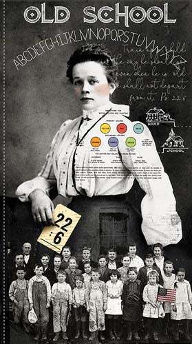 Old School - Classroom PANELApprox. 24 inches. - class & teacher (100)