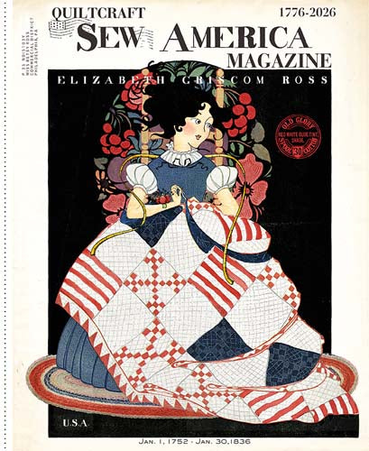 Sew America - 1yd. PANEL - Betsy Ross - Betsy Ross sewing
