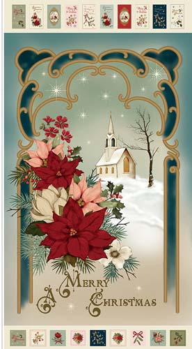Christmas Greetings - 2/3yd. PANEL - A Merry Christmas (184)