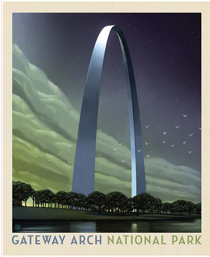 National Parks - 1yd. PANEL - Gateway Arch National Park Poster