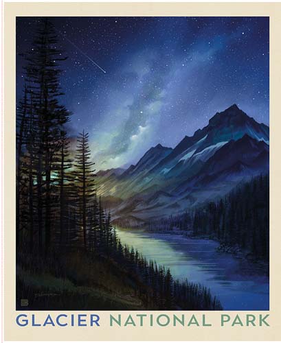 National Parks - 1yd. PANEL - Glacier National Park Poster