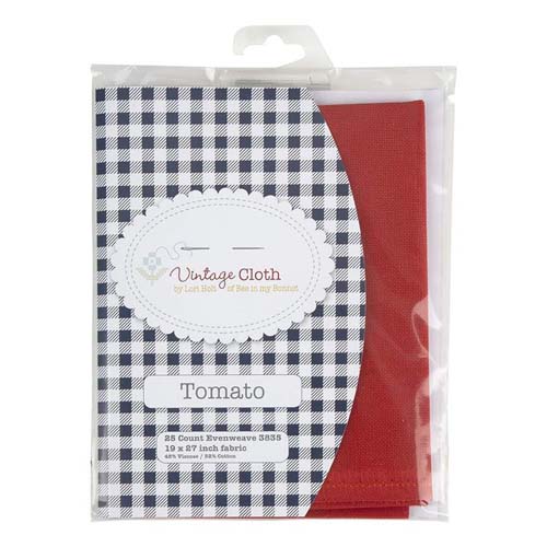Lori Holt Vintage Cloth 25-Cnt Lugana Evenweave - Tomato - 19x27