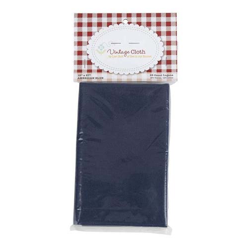 Lori Holt Vintage Cloth 25-Cnt Lugana - American Blue - 18x27 evenweave