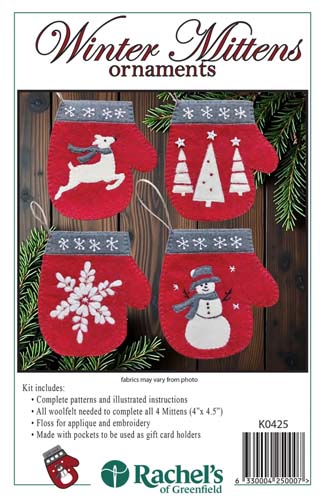 Rachel's of Greenfield - Winter Mittens ornaments - Kit