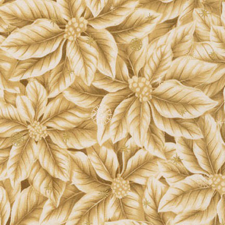 Winter's Grandeur 3 - Ivory Poinsettias w/Gold Metallic and Light Ivory Sno