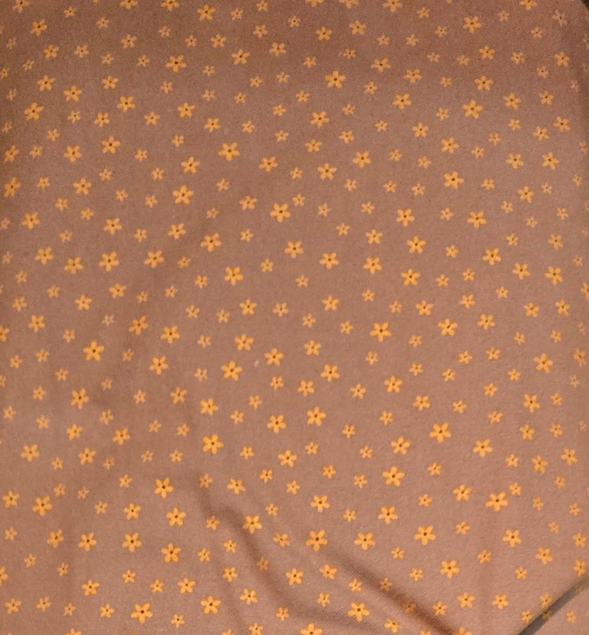 Woodland Hideaway Flannel - Brown - Small Yellow Flowers Tossed on Brown by