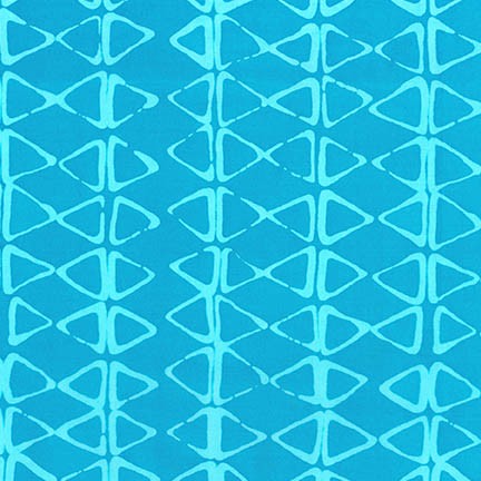 Mark To Make - Batik - Turquoise-Triangles on Turquoise-H& Dyed & Printd