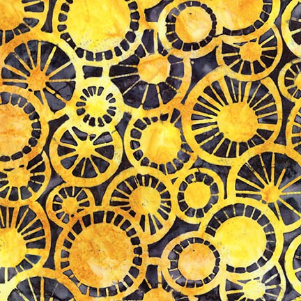 Artisan Batiks - Helsinki 2 - Storm - Yellow on Grey by Lunn Studios