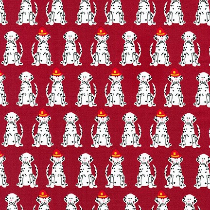 Fire Pups - Red - Dalmation Dogs on Red by Laurie Wisbrun