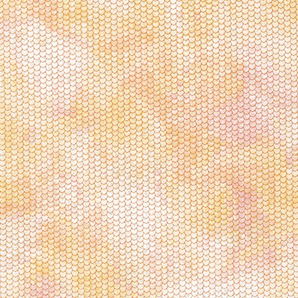 Atlantia - Coral - Pale Coral & Peach - Fish Scale Patten With Metallic Accents